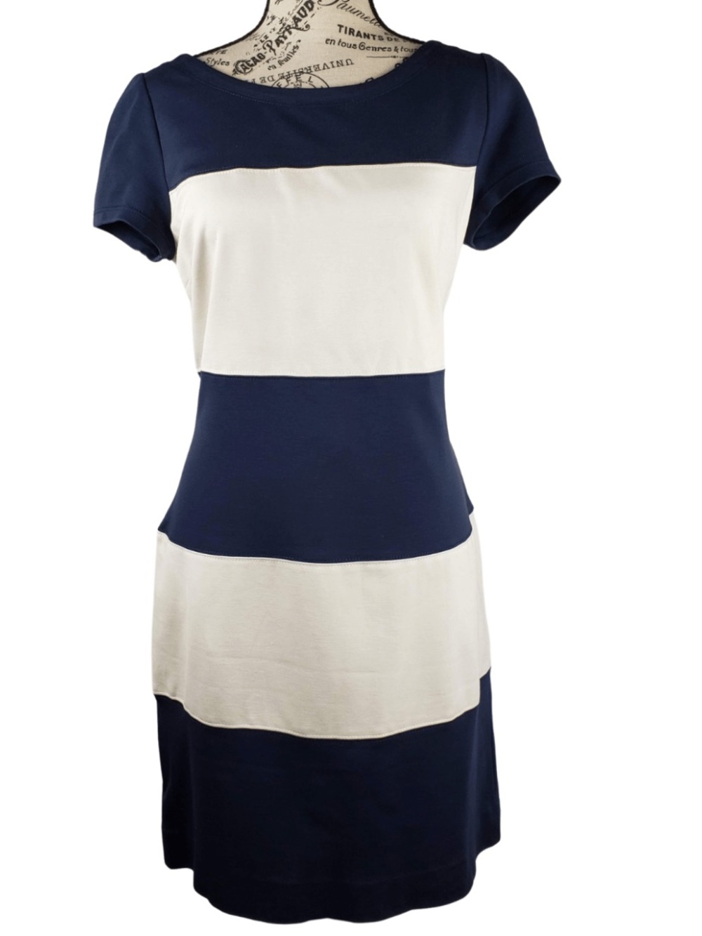 Vintage (2014 🥰) Banana Republic Navy and White Striped Sheath Dress
